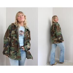 1980's Vintage Army M81 Woodland Type 1 BDU Jacket Women's MD LG XL Men's SM MD